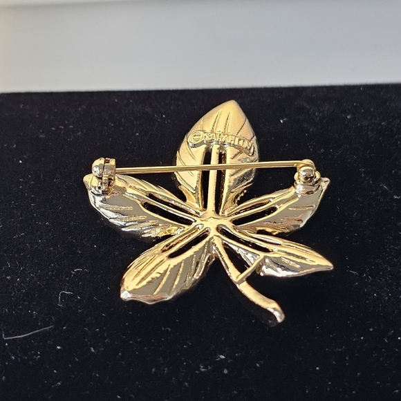 Vintage Signed Sarah Coventry Gold Tone Leaf Brooch - Picture 4 of 6